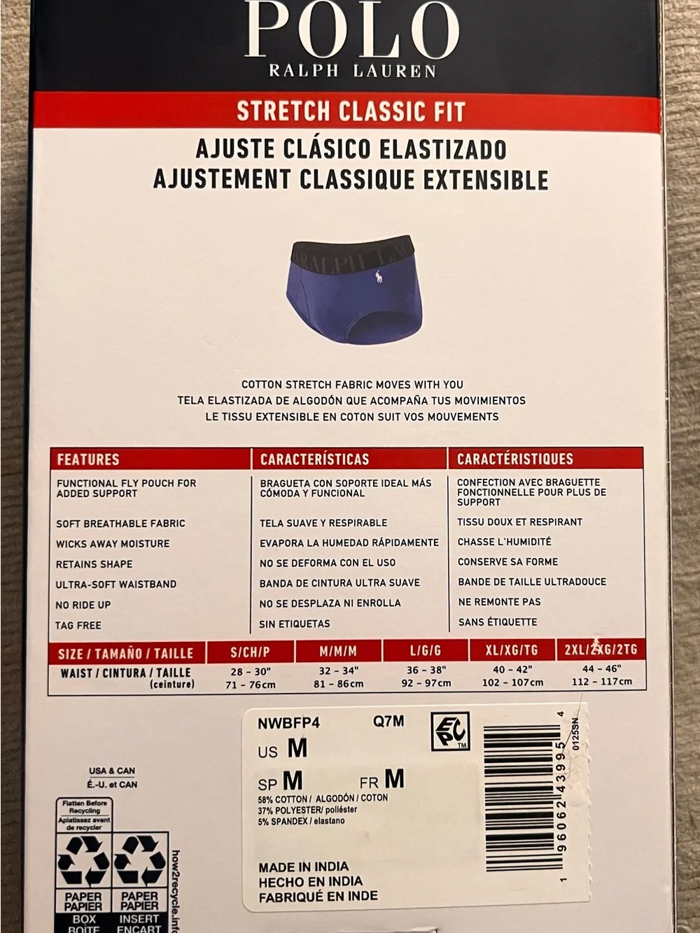 Polo Ralph Lauren Stretch Fit Briefs size Medium